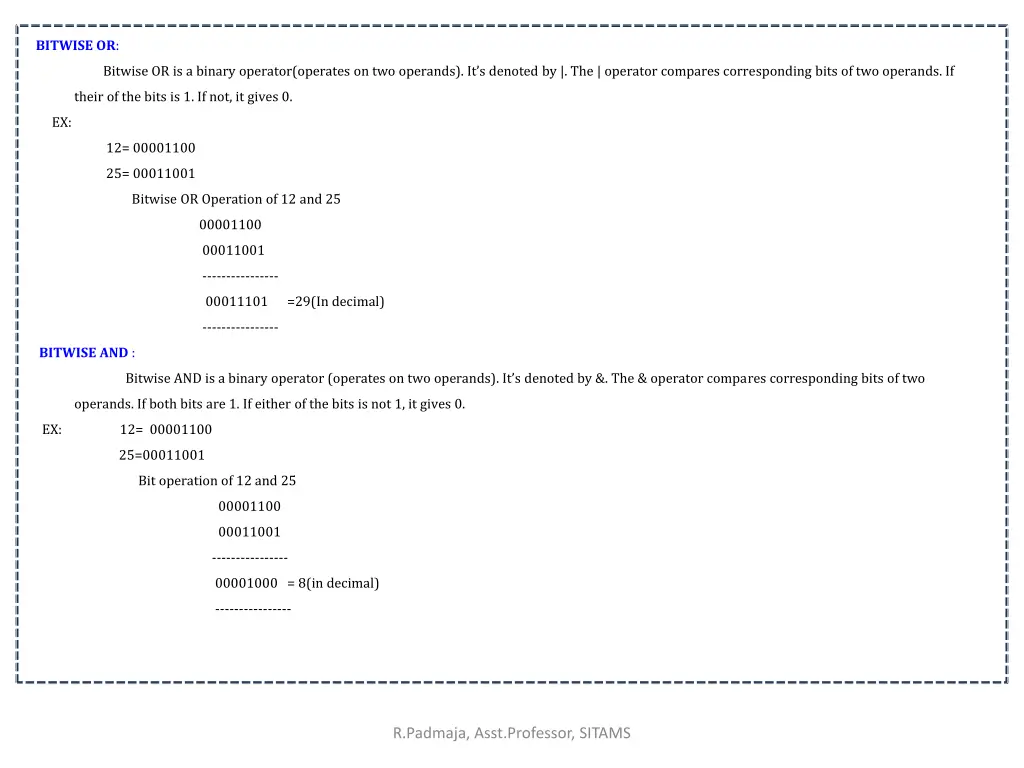bitwise or