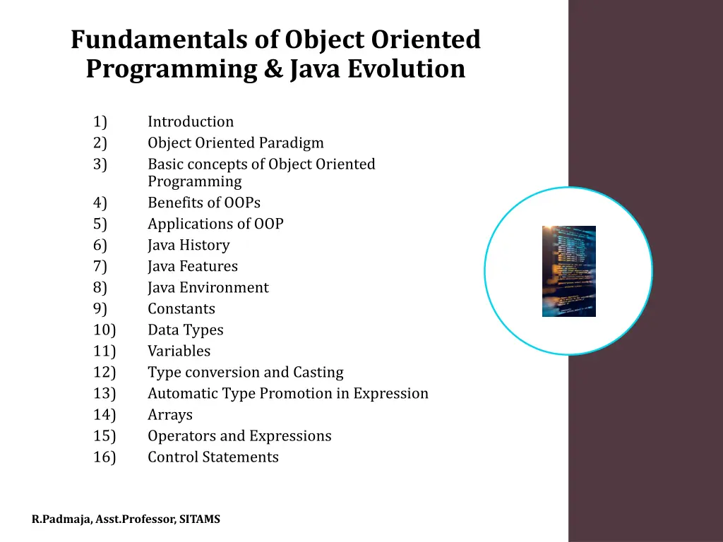 fundamentals of object oriented programming java