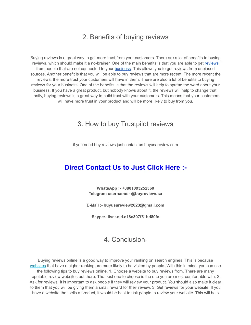 2 benefits of buying reviews