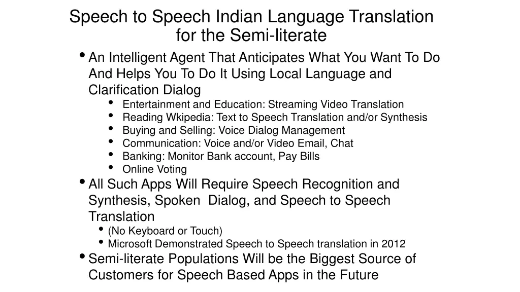 speech to speech indian language translation