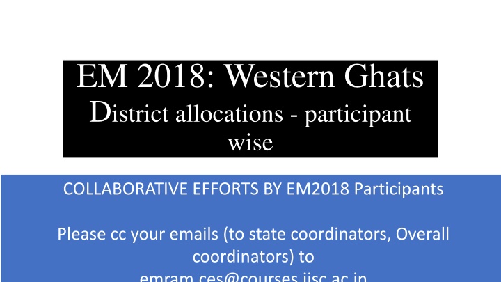 em 2018 western ghats d istrict allocations