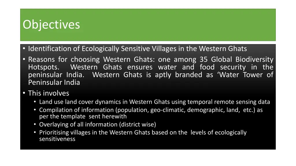 objectives