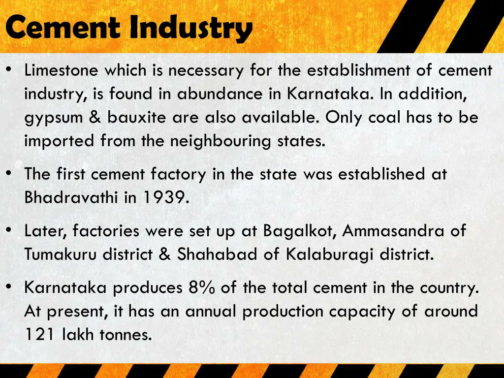 cement industry