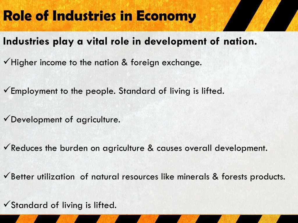 role of industries in economy