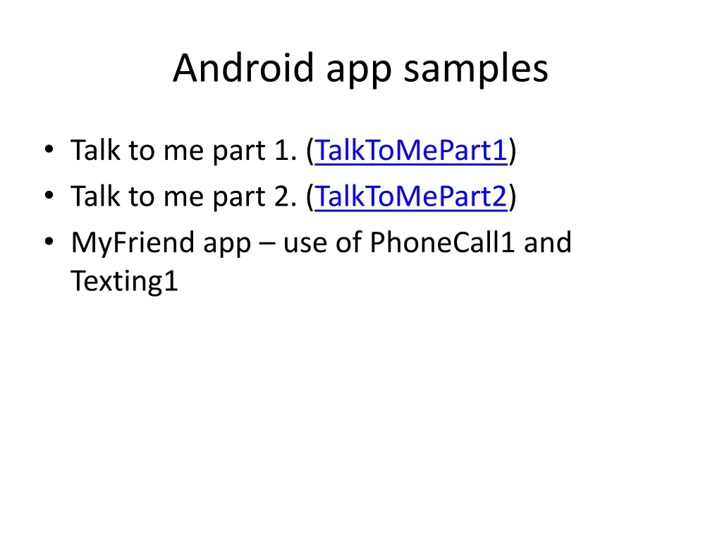 android app samples