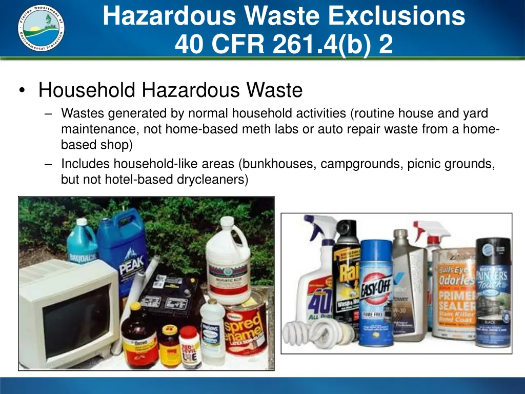 hazardous waste exclusions 40 cfr 261 4 b 2