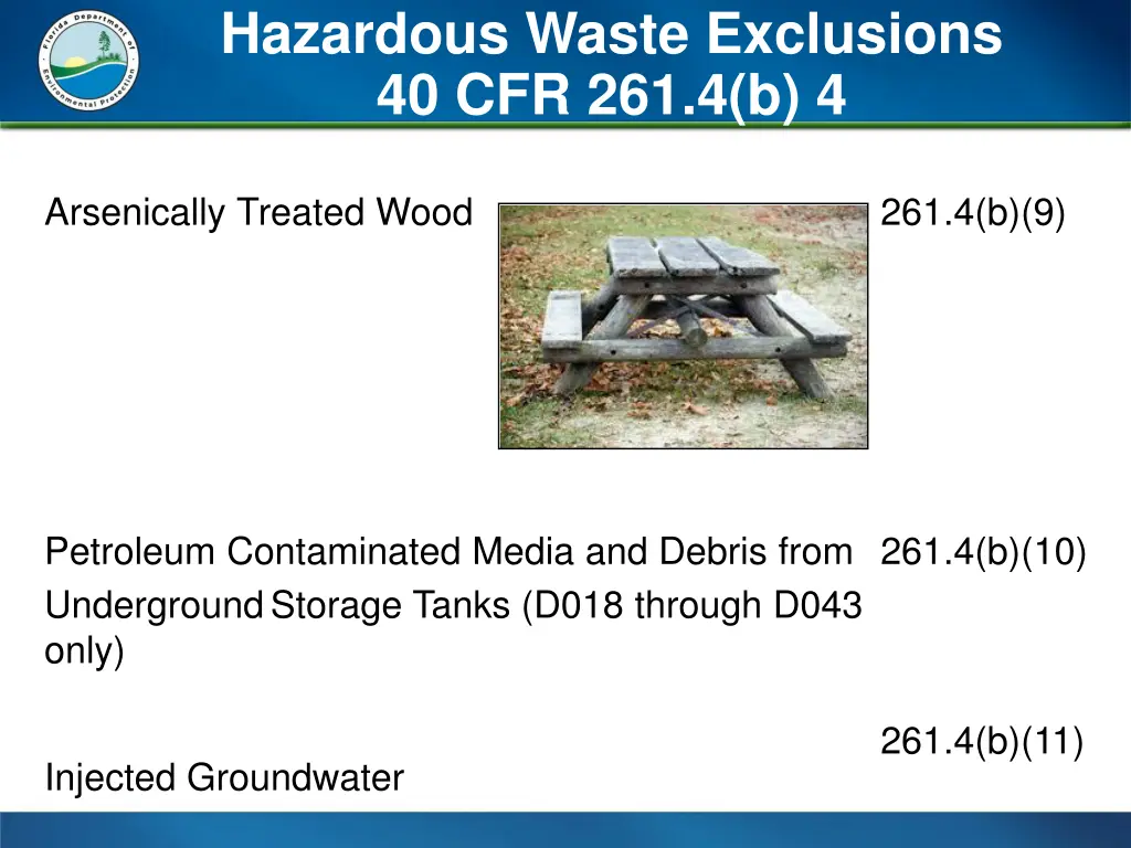 hazardous waste exclusions 40 cfr 261 4 b 4