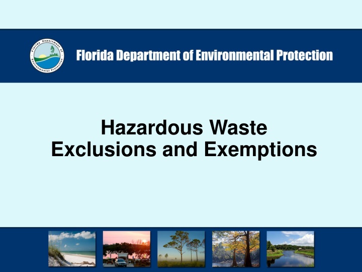 hazardous waste exclusions and exemptions