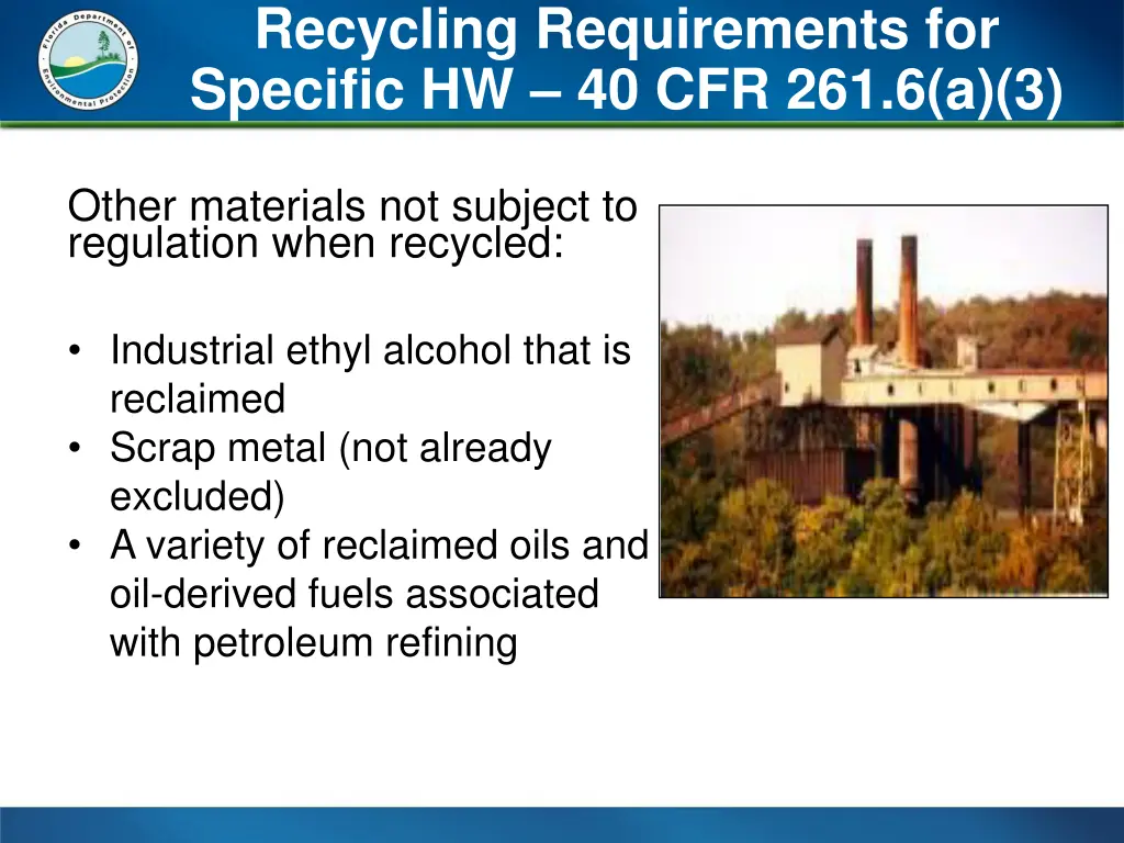 recycling requirements for specific 1