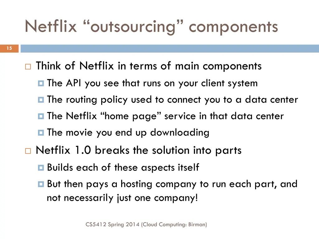 netflix outsourcing components
