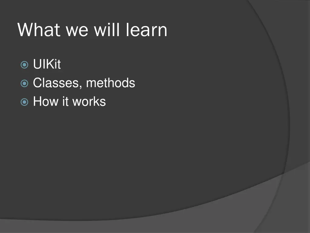 what we will learn
