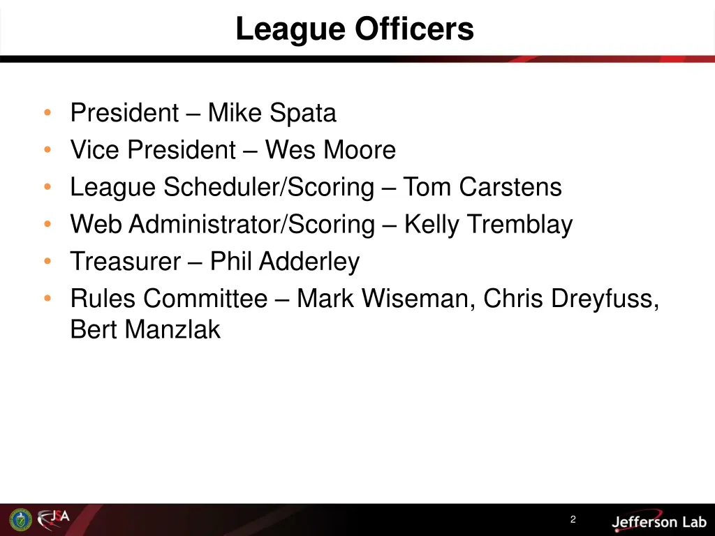 league officers