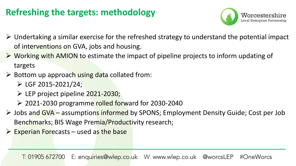 refreshing the targets methodology