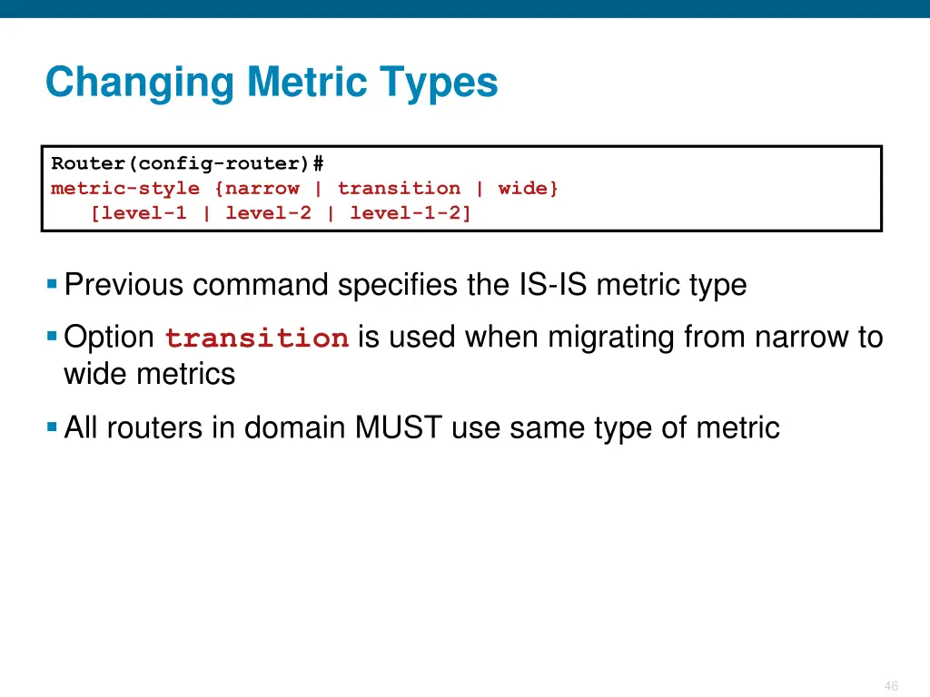 changing metric types