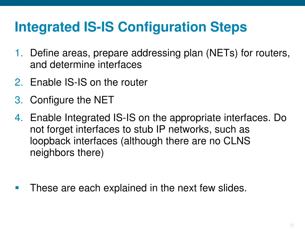 integrated is is configuration steps