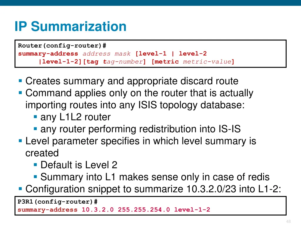 ip summarization