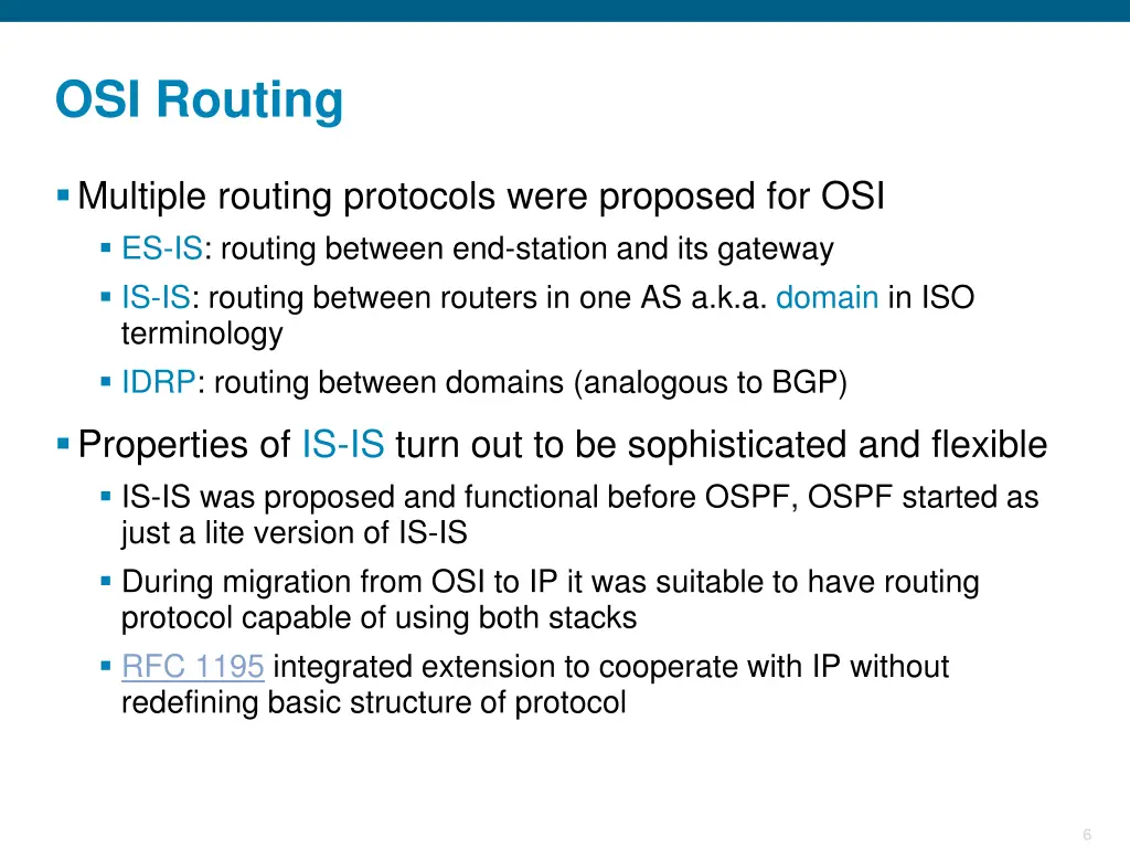 osi routing