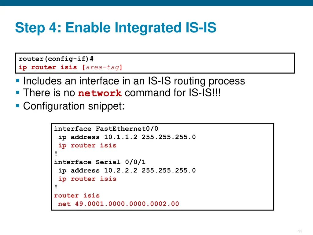 step 4 enable integrated is is