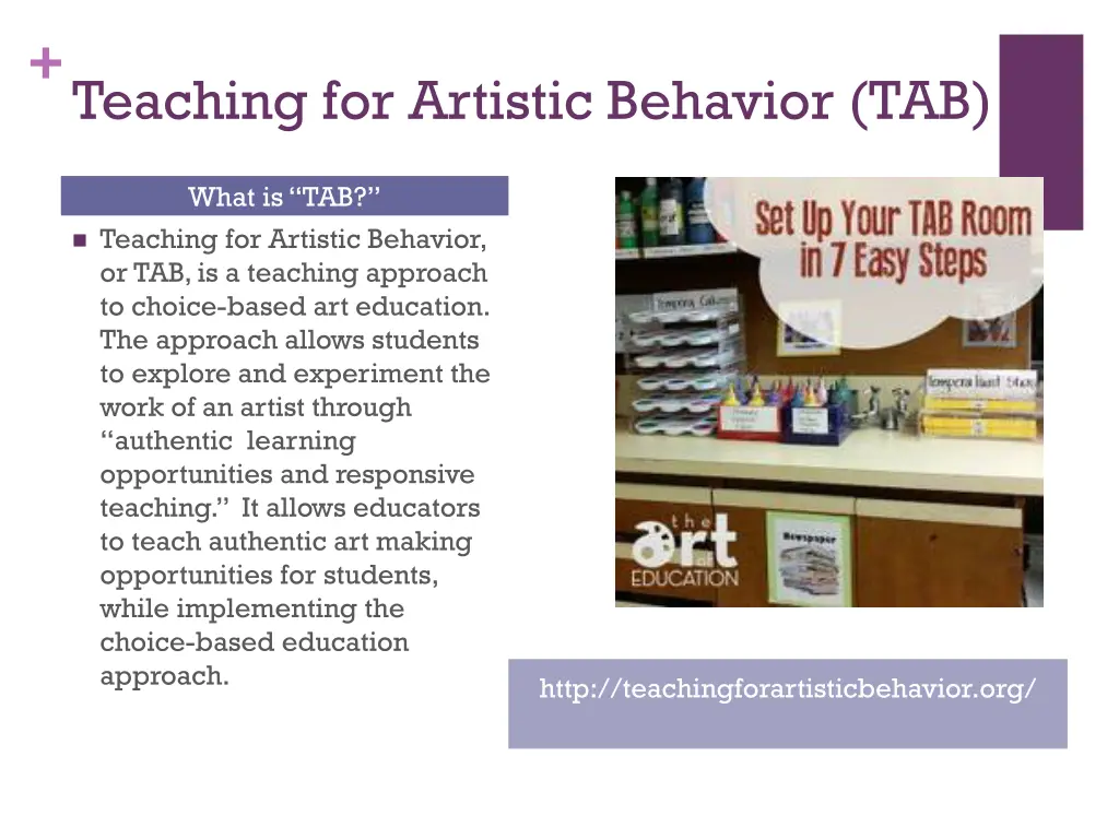teaching for artistic behavior tab