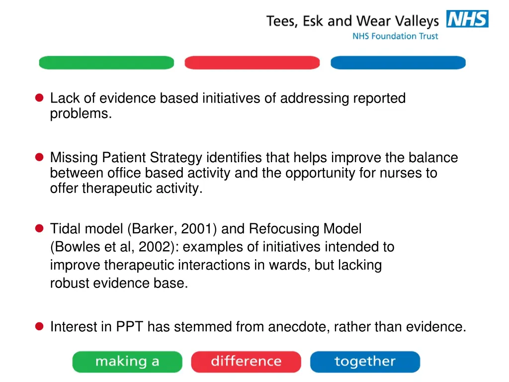 lack of evidence based initiatives of addressing