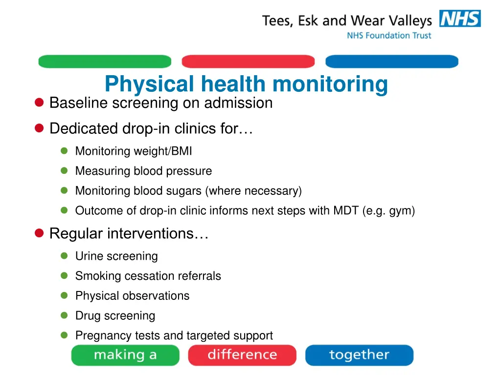 physical health monitoring baseline screening