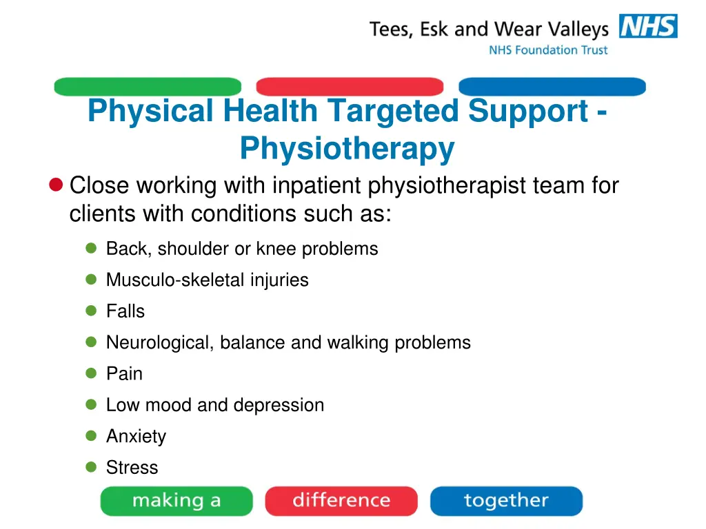 physical health targeted support physiotherapy