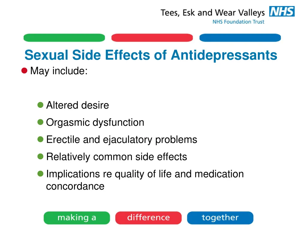 sexual side effects of antidepressants may include