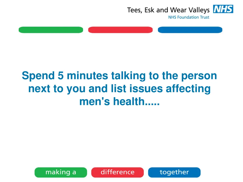 spend 5 minutes talking to the person next 1