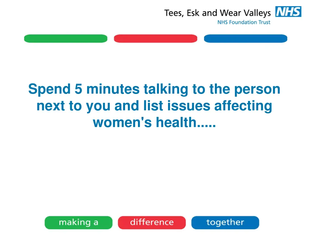 spend 5 minutes talking to the person next