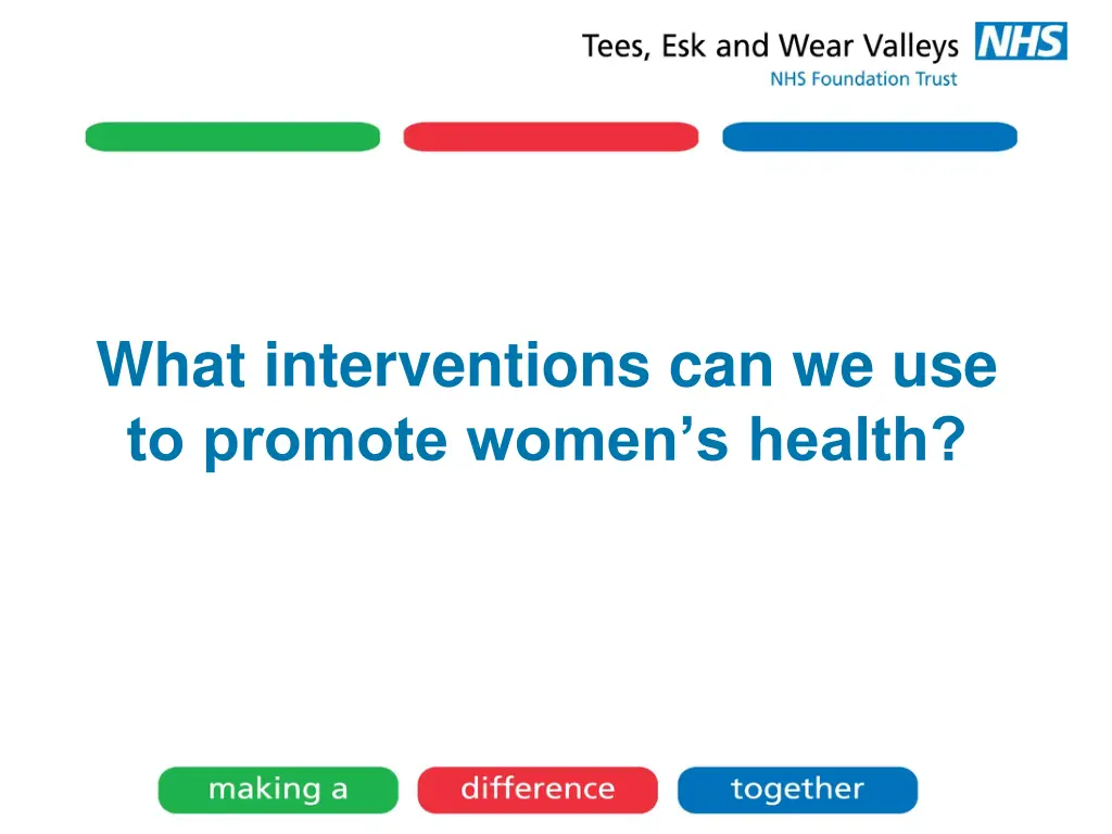 what interventions can we use to promote women