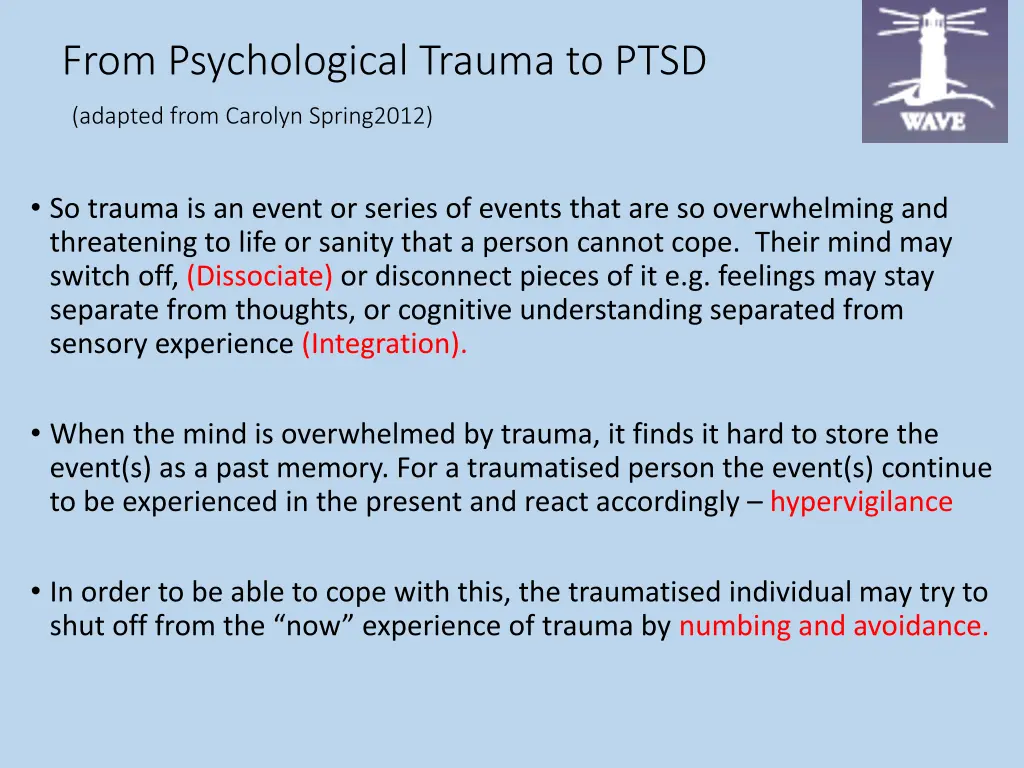 from psychological trauma to ptsd