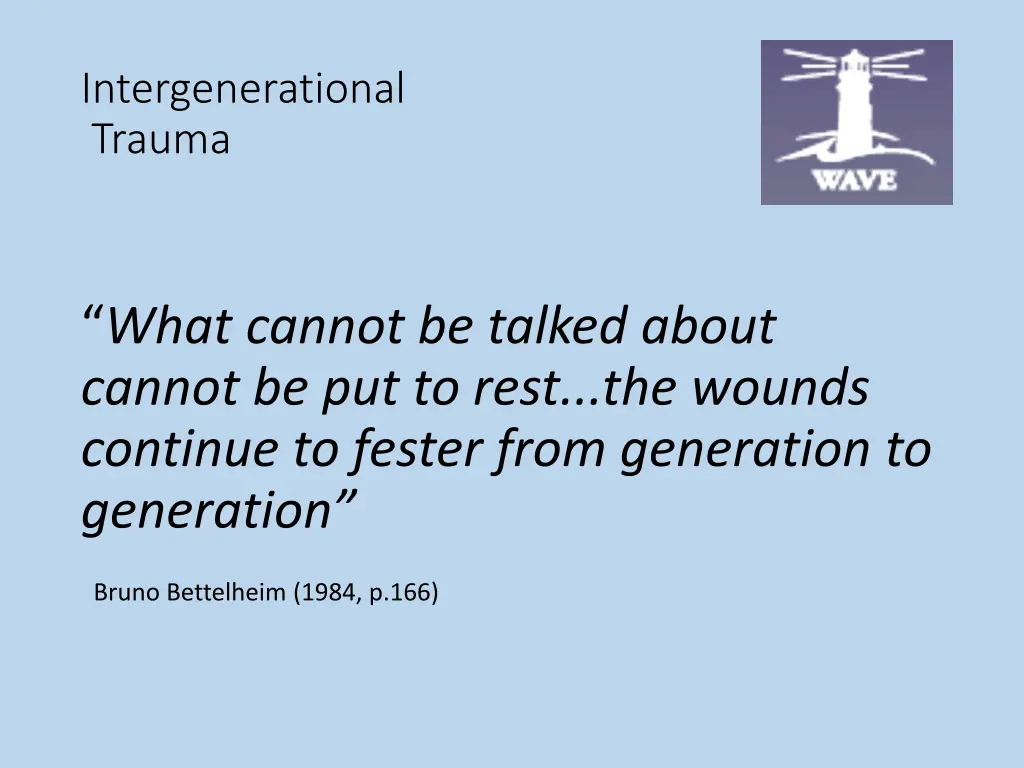 intergenerational trauma
