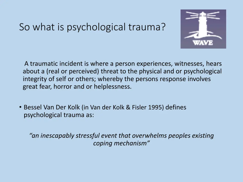 so what is psychological trauma