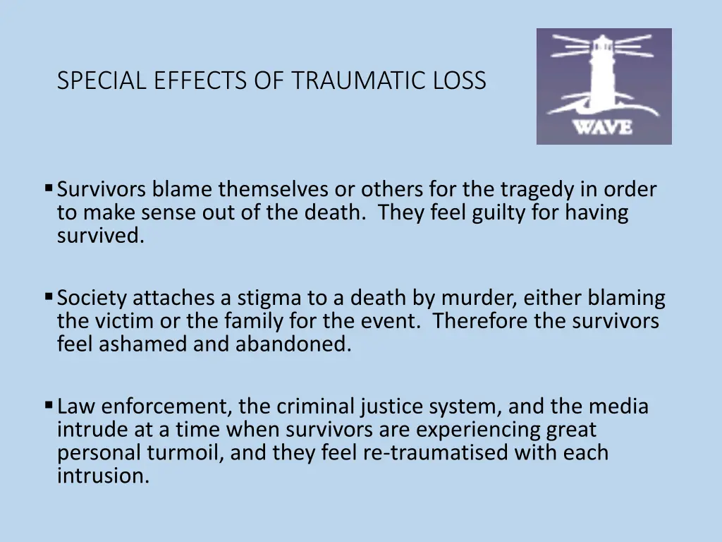 special effects of traumatic loss 1