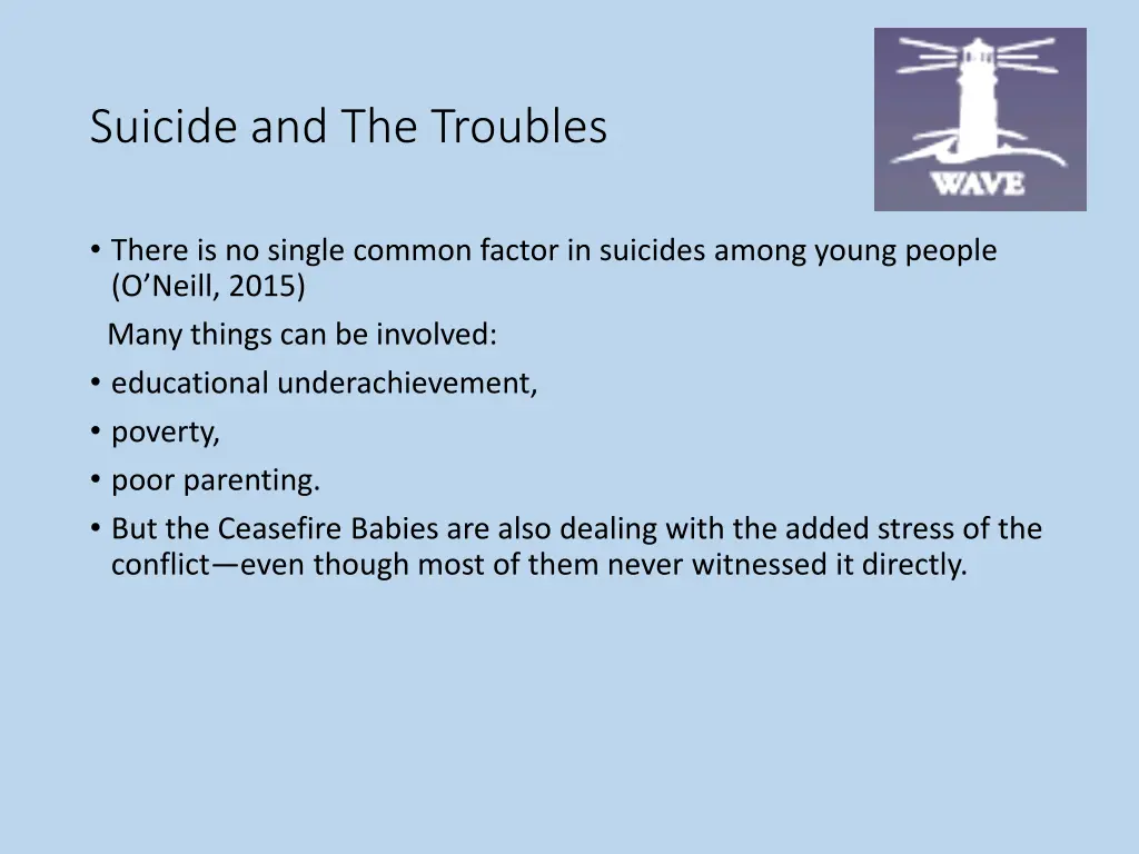 suicide and the troubles
