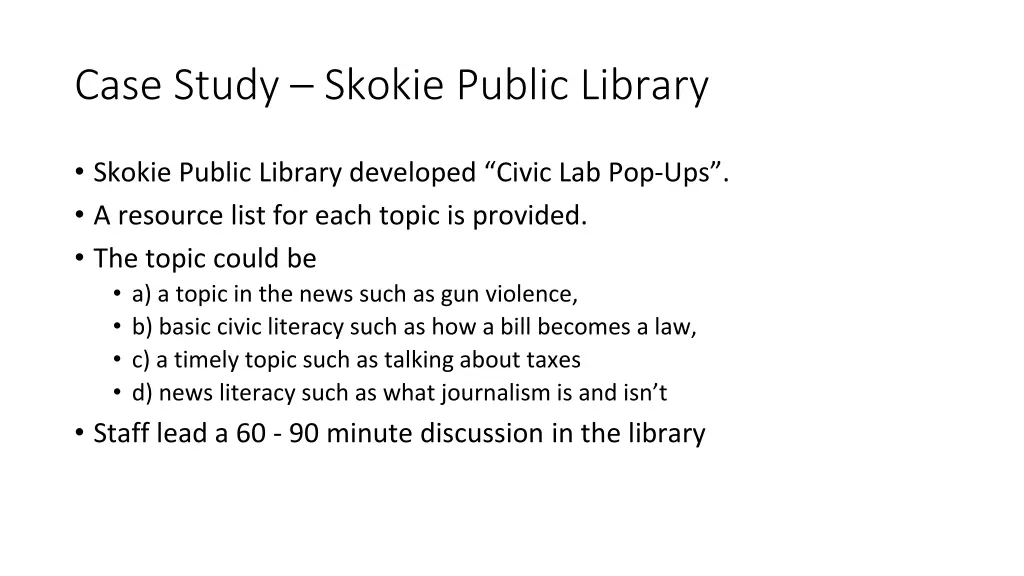 case study skokie public library