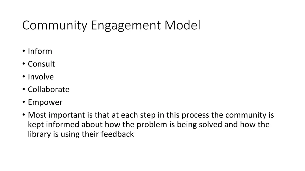 community engagement model