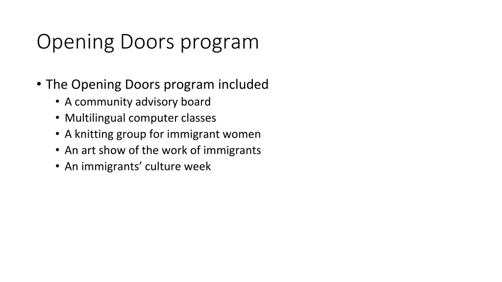 opening doors program