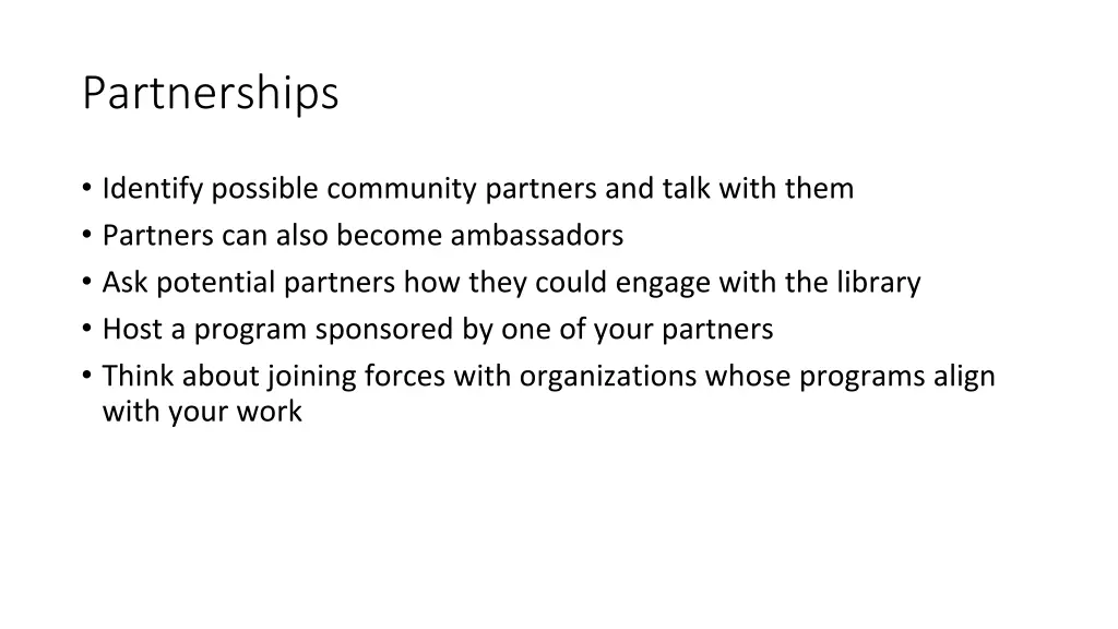 partnerships