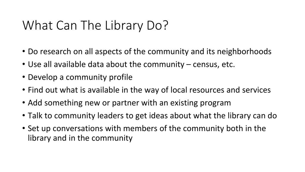 what can the library do 1