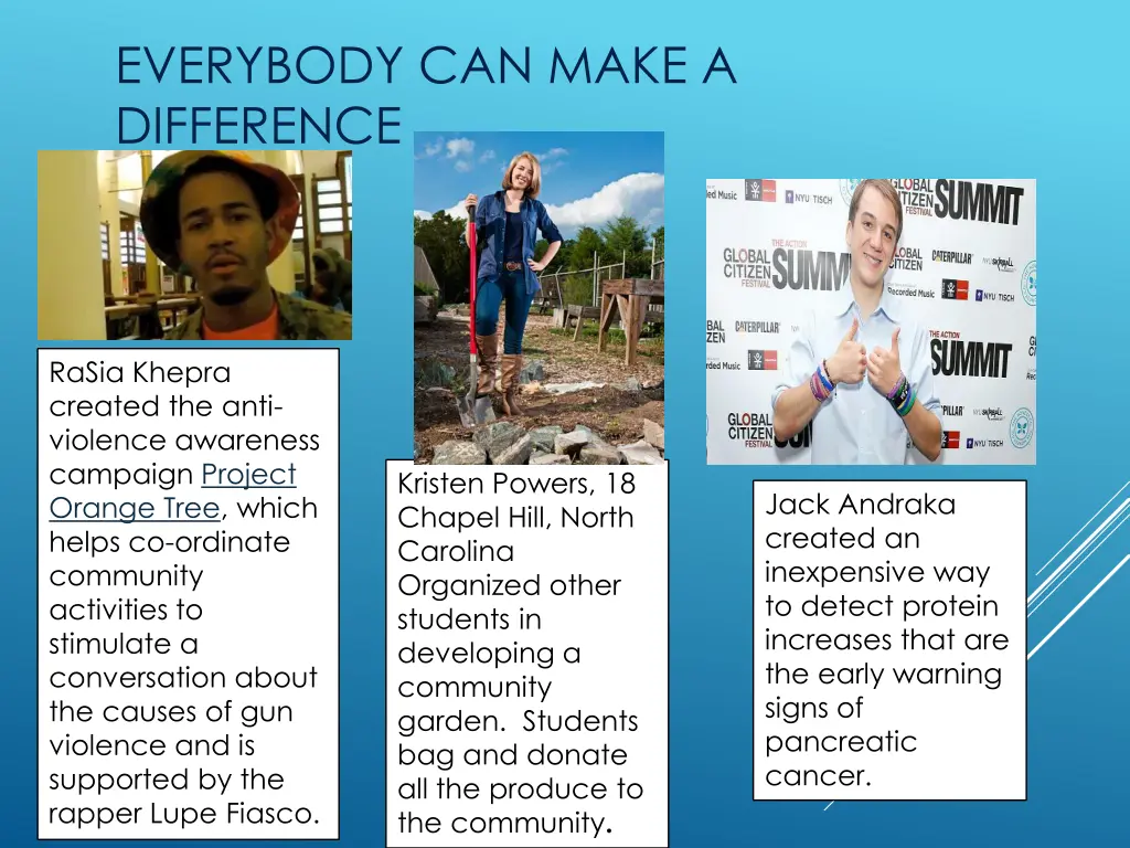 everybody can make a difference
