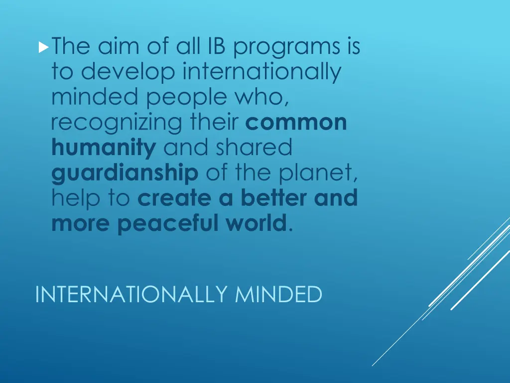the aim of all ib programs is to develop
