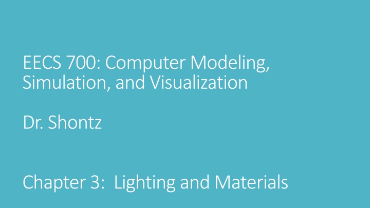 eecs 700 computer modeling simulation