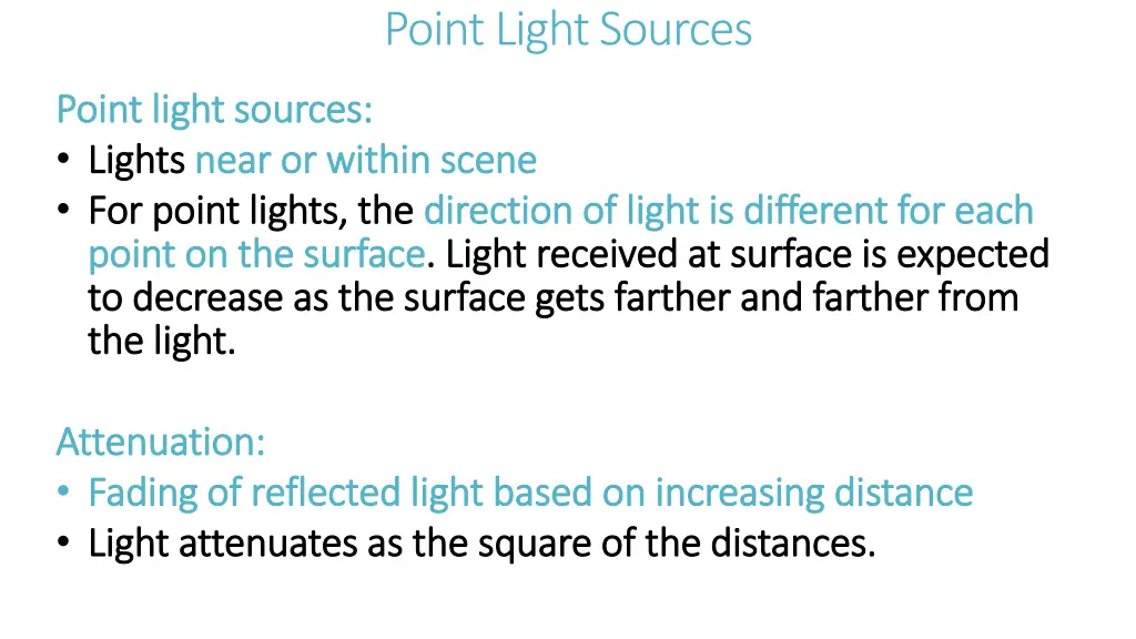 point light sources