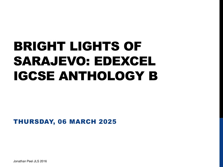 bright lights of sarajevo edexcel igcse anthology