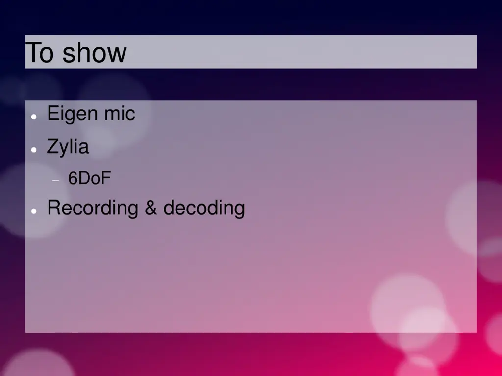 to show