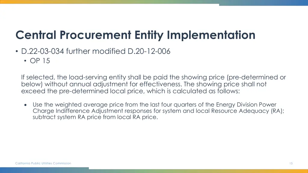 central procurement entity implementation 6