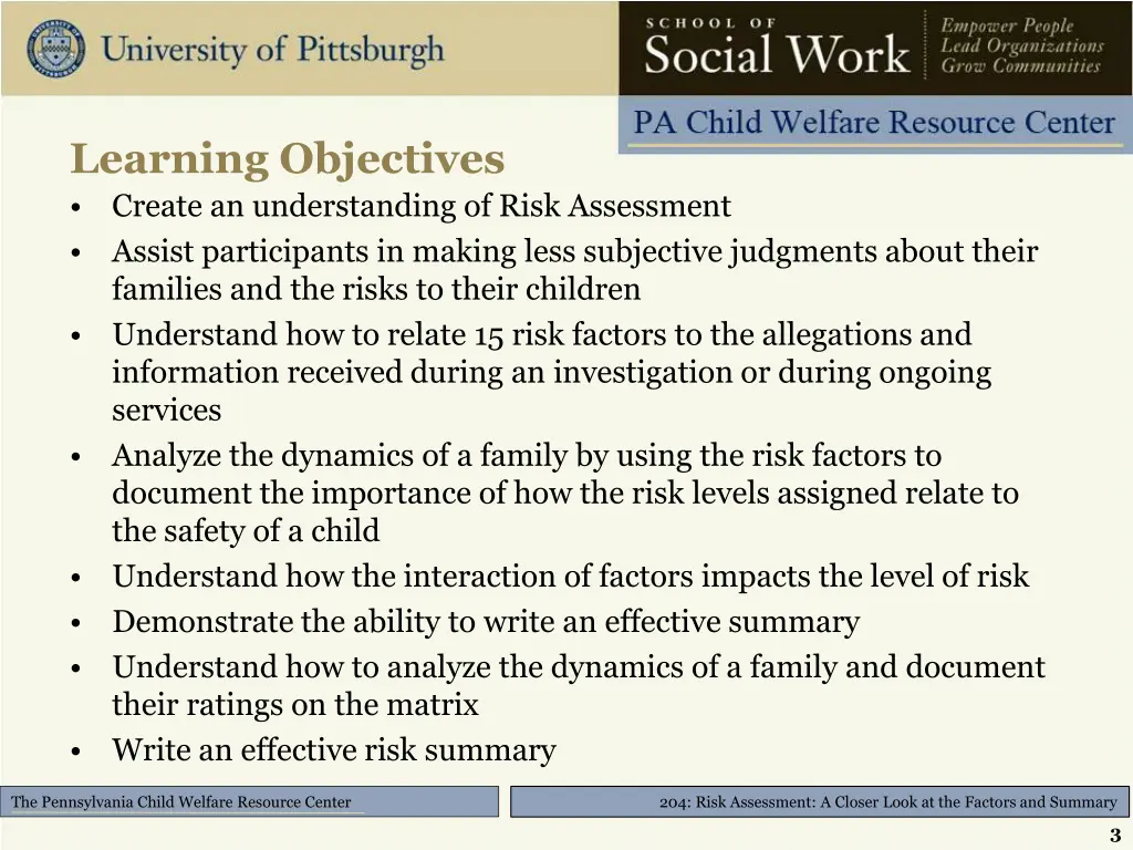 learning objectives create an understanding