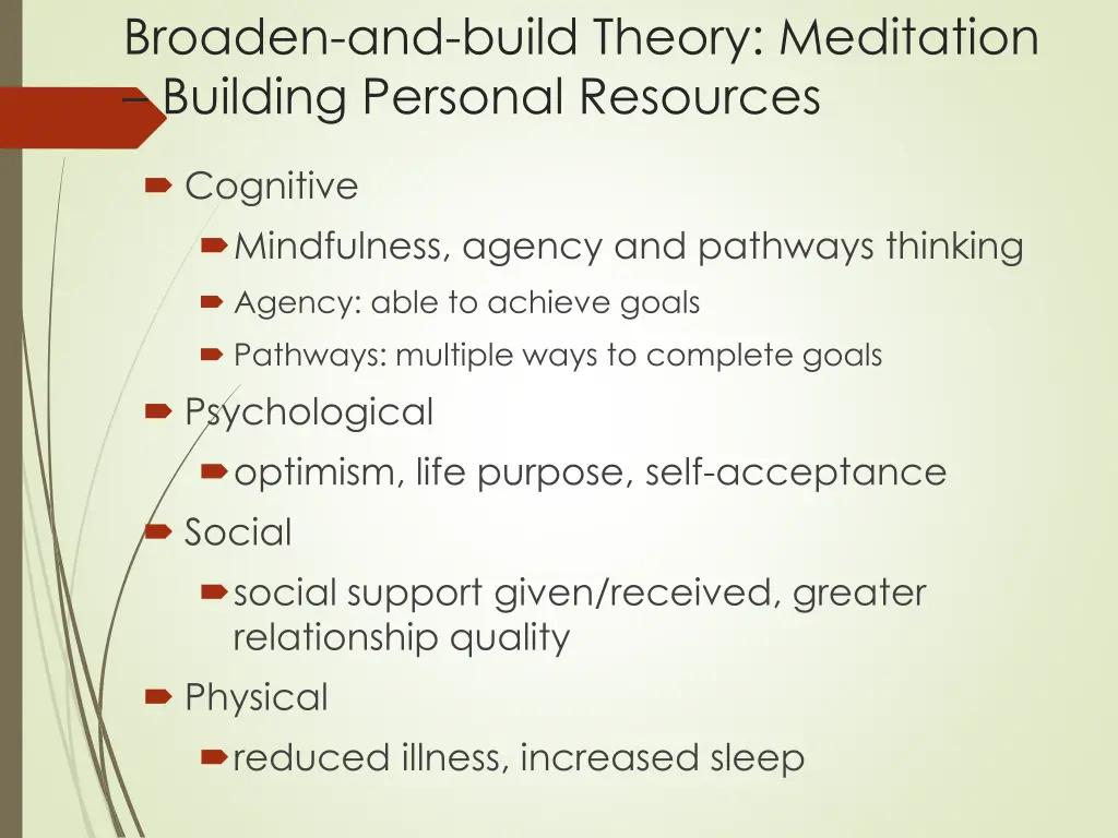 broaden and build theory meditation building
