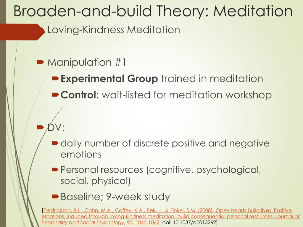 broaden and build theory meditation loving